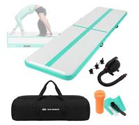 ECD Germany Tappetino Ginnastica Gonfiabile Air Track 3m/4m/5m, Rosa/Verde Menta, Materassino Tumbling, Tappeto Fitness Palestra, Yoga e Pilates, con Borsa Trasporto e Pompa Elettrica