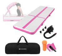 ECD Germany Tappetino Ginnastica Gonfiabile Airtrack 3m, Rosa, Spessore 10 cm, Materassino per Tumbling, Tappeto Fitness Palestra, Yoga e Pilates, Materasso Allenamento con Borsa e Pompa Elettrica
