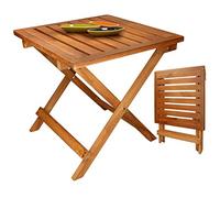 ECD Germany Tavolo da Giardino in Legno di Pino - 46 x 46 x 46 cm - Pieghevole - Quadrato - per Terrazza Balcone Patio Tavolino da caffè Richiudibile Tavola da Pranzo Arredo Mobili da Esterno