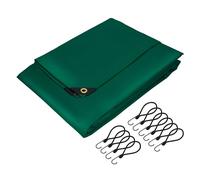 ECD Germany Telone Premium in Tessuto con Occhielli + 10 Ganci 4x7m 28m² 650g/m² Verde PVC Telo Impermeabile Antistrappo Multiuso Telone per Camion Giardino Legno Telo Protettivo Universale