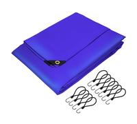 ECD Germany Telone Premium in Tessuto con Occhielli + 10 Ganci 4x8m 32m² 650g/m² Blu PVC Telo Impermeabile Antistrappo Multiuso Telone per Camion Giardino Legno Telo Protettivo Universale per Mobili