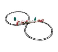 ECD Germany Treno di Natale Elettrico da 22 Pezzi con Locomotiva 3 Carrozze Binari Luci e Suoni a Batteria, Set Ferrovia Natalizio per Bambini, Trenino di Giocco da Mettere sotto l’Albero