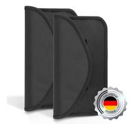 ECENCE 2 Sacchetto Faraday per Cellulare e Chiave Auto Nero | RFID Keyless Blocco segnale Smartphone Custodia schermata #FARBE#