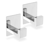 ECENCE Ganci Adesivi 2x, Appendi asciugamani cromo in Acciaio Inox