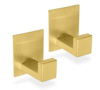 ECENCE Ganci Adesivi 2x, Appendi asciugamani Oro in Acciaio Inox