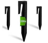 ECENCE Picchetti per ancoraggio a terra per robot tagliaerba, Set da 200, Fissaggio per robot tosaerba, Fissacavo per cavo guida, Ganci da Terra per Giardino per filo perimetra