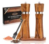ECENCE Set Macina Sale e Pepe in Legno Acacia 2 Pezzi Ceramica