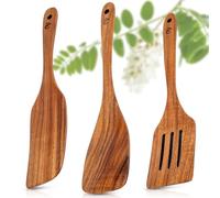 ECENCE Set Spatole Cucina in Legno di Acacia 3 Pezzi