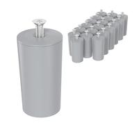 ECENCE Tappi paracolpi d'arresto per tapparelle, Set da 20 Grigio | 40mm incl. viti, Tappi d'arresto - Protezione completa delle tapparelle avvolgibili