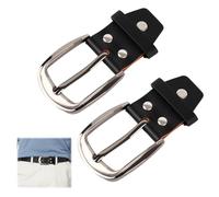 EceoThsy 2 pezzi Fibbia di Ricambio per Cintura in Pelle Nera di 3,8 cm, in Lega di Zinco Resistente e Senza Nichel, Include Vite di Collegamento e Passante lega di zinco fibbia per cintura