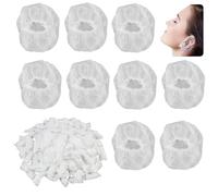 EceoThsy 200 Pezzi Copri Orecchie Trasparenti Monouso - Banda Elastica Regolabile, Impermeabili Per Tinture, Spa & Capelli - Kit Professionale, Paraorecchie Parrucchieri, Paraorecchie Per Doccia