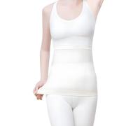 EceoThsy Scaldacollo Per La Schiena in 100% Cotone Per Uomo E Donna, Cintura Termica Per Mal Di Schiena, Dolori Renali E Protezione Lombare, Scaldamuscolo, Cinghia Termica, Colore Beige, Taglia L/XL