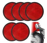 EceoThsy Set Da 6 Catarifrangenti Rotondi Posteriori Rossi Ø 59 Mm Per Moto, Bicicletta, Scooter, Auto, Trattore, Camion, Barca, Multifunzionali Con Viti M6 Universale Catarifrangente Occhio Di Gatto