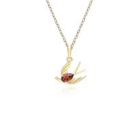 ECFEW - Collana con ciondolo a forma di colibrì, in argento sterling placcato oro