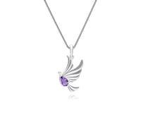 ECFEW Collana con ciondolo a forma di colomba in ametista in argento sterling