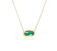 Ecfew ™ Calcedonio Serpente Ciondolo Collana IN Argento Sterling Placcato Oro