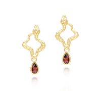 Ecfew ™ Granato Serpente Goccia Orecchini IN Argento Sterling Placcato Oro