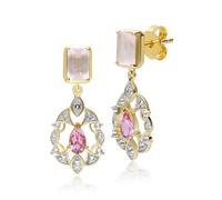 ECFEW™ 'Il Creatore' Orecchini In Quarzo Rosa, Tormalina E Topazio Bianco