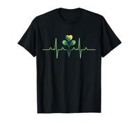 ECG Heartbeat Plant Growth Nature Love Eco Minimalist Maglietta