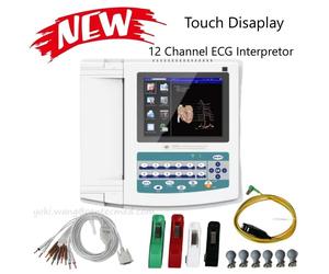 ECG1200G Touch Electrocardiograph Digital 12 Channel 12 Lead EKG USB PC Software