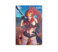 ECGDFWAZ Poster su tela a tema anime giapponesi, motivo: Tengen Toppa Gurren-Lagann Littner Yoko, decorazione artistica da parete per soggiorno e camera da letto, 60 x 90 cm, senza cornice