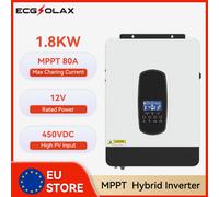 ECGSOLAX 1.8KW Inverter solare ibrido 12V 220V Off-grid Inverter ibrido solare con controller MPPT 80A MAX PV 450V Onda sinusoidale pura