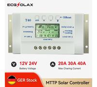 ECGSOLAX MPPT PWM 20A 40A Regolatore di carica solare 12V 24V Caricabatteria solare Doppio timer Regolatore automatico del pannello solare