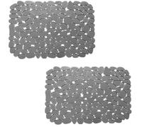 Echehi 2 Confezioni di Tappetino Lavello Cucina, 40 x 30 cm, Fai Da Te per Tappetini Lavello Cucina, Tappetino Cucina a Drenaggio Rapido per Piatti, Bicchieri, Verdure. Grigio