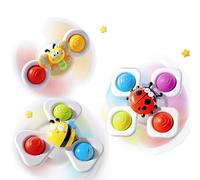 Echehi 3 Pezzi Spinner Bambini, Giochi Bagnetto Neonato, Giochi Sensoriali per Neonati. Insetti