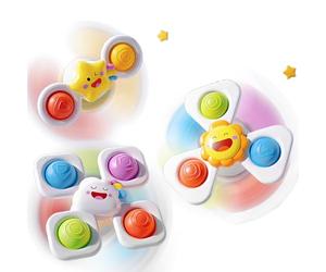 Echehi 3 Pezzi Spinner Bambini, Giochi Bagnetto Neonato, Giochi Sensoriali per Neonati. Sole
