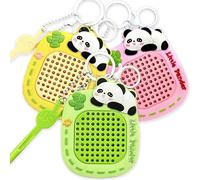 Echehi 3 Portachiavi Fidget Toys, Giochi Sensoriali con Lavagnetta Magnetica e Mappa del Labirinto, Giochi Antistress per Adulti e Bambini. Panda3