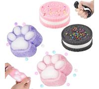 Echehi 4 Pezzi Tabba Squishy, Taba Squishy Zampa, Taba Squishy Biscotto, Antistress Bambini, Antistress Adulti