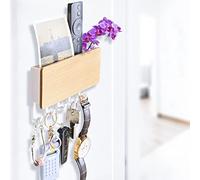 Echehi 5 Ganci Portachiavi da Muro, Portachiavi da Parete Facili da Installare, Piccolo Appendi Chiavi a Muro, Appendiabiti, Portalettere, Adatto per Aree d'Ingresso e Dietro le Porte. Bianco