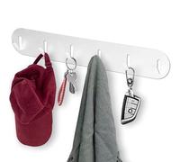 Echehi 6 Ganci Versatili Senza Perforazione Portachiavi da Parete in Metallo Autoadesivo, Appendiabiti, Gancio da Bagno, Gancio da Cucina, Perfetto per Organizzare Oggetti Dietro la Porta. Bianco