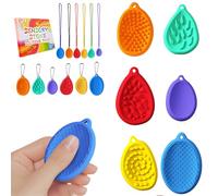 Echehi 6 pezzi Fidget Toys per Bambini e Adulti, 10 Diversi Tattili e Visivi per Alleviare L'ansia, Pietra Sensoriale in Silicone con Fori per un Facile Trasporto