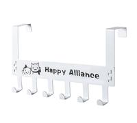 Echehi Appendiabiti da Porta per Carichi Pesanti Con Lettera Happy Alliance, Ganci Attaccapanni da Porta Blanco, Appendiabiti da Porta per Cappotto, Asciugamano,Borsa, Ombrello, Chiav
