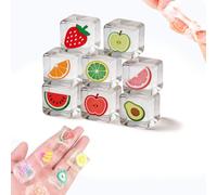 Echehi Cubo Antistres - Confezione da 15 Giocattoli Squishy Antistress, con Frutta all'Interno, per Bambini e Adulti, per Ansia, Autismo, ADHD