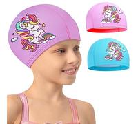 Echehi Cuffia Piscina Bambino Unicorno 2 pezzi, Cuffia Piscina Donna in Poliestere Impermeabile
