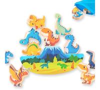 Echehi Dinosauro Giochi per Bambini, 11 pezzi Giochi Montessori per Bambini dai 18 Mesi in su, Apprendimento STEM, Capacità Motorie Fini e Interazione Genitore-figlio