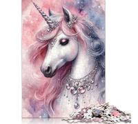 Echi dell'unicorno celeste Puzzle di carta da 1000 pezzi per adulti Puzzle rettangolare creativo Gioco di sfida per l'esercizio del cervello Regalo 38x26 cm/1000 pezzi