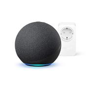 Echo (4ª generazione), Audio di alta qualità, Antracite + Amazon Smart Plug (presa intelligente con connettività Wi-Fi), compatibile con Alexa - Kit di base per Casa Intelligente
