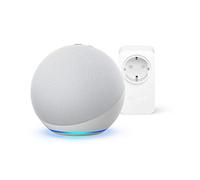 Echo (4ª generazione), Audio di alta qualità, Bianco ghiaccio + Amazon Smart Plug (presa intelligente con connettività Wi-Fi), compatibile con Alexa - Kit di base per Casa Intelligente