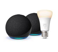 Echo Dot (5ª generazione) | Antracite, 2 pezzi + Philips Hue Smart Bulb (E27),