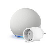 Echo Dot (5ª generazione) | Bianco ghiaccio + OSRAM SMART+ Presa intelligente con Matter, compatibile con Alexa - Kit di base per Casa Intelligente