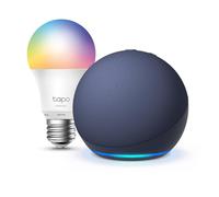 Echo Dot (5ª generazione) | Blu notte + Tapo L530EA Lampadina LED Smart (E27), Compatibile con Alexa - Kit di base per Casa Intelligente