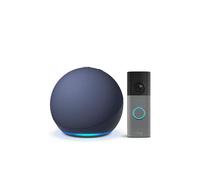 Echo Dot (Ultimo modello), Blue notte + Ring Videocitofono a batteria (Battery Video Doorbell) (ultimo modello), Grigio screziato