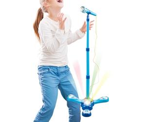 Echo Microfono - ABS 20.87-35.04 pollici | Microfono Echo per Bambini Regolabile Con Luce, Karaoke Canta Giocattoli Divertente Per Bambini In Età Prescolare, Giocare Al Interno E All'Aperto