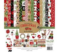 Echo Park Paper Company Celebrate Christmas Collection Kit di carta, rosso/verde/tana/iuta/nero