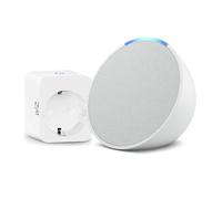 Echo Pop | Bianco ghiaccio + WiZ Presa intelligente, compatibile con Alexa - Kit di base per Casa Intelligente