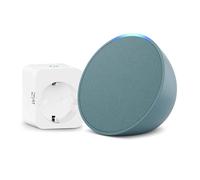 Echo Pop | Verde petrolio + WiZ Presa intelligente, compatibile con Alexa - Kit di base per Casa Intelligente